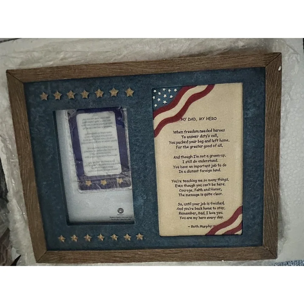 BOYDS BEARS RESIN MY DAD MY HERO FRAME RESIN PATRIOTIC 27328
